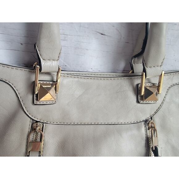 Moda Luxe Light Grayish Color Genuine Leather Hobo Bag Purse Handbag Tote READ - Picture 6 of 16